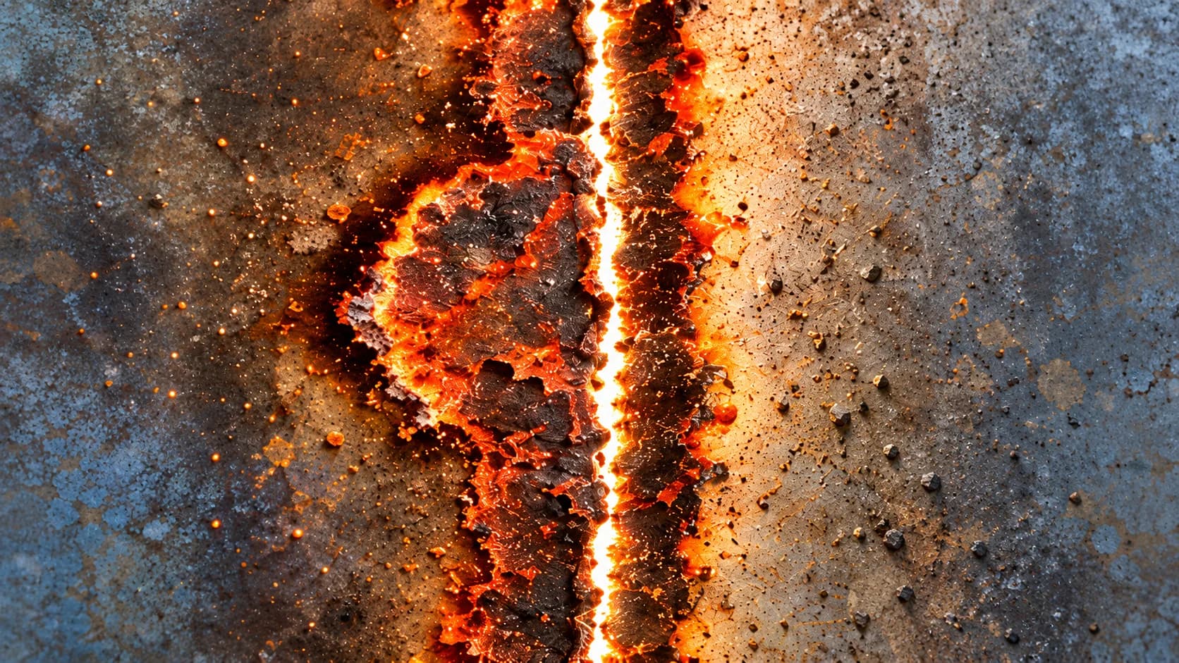 Close-up of corroded steel surface captured as inspection evidence